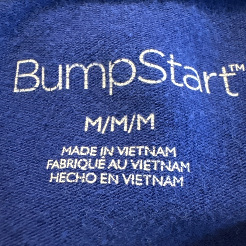 BumpStart Blue Long Sleeve Maternity Top Medium Soft Stretch Side Ruched Tee - Picture 3 of 5
